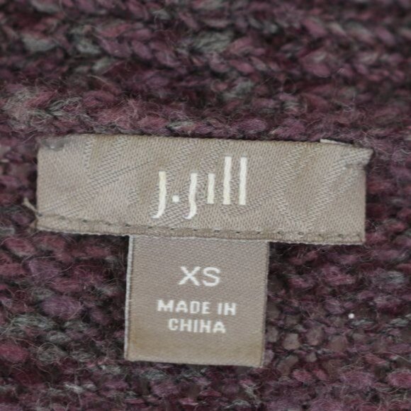 J. Jill Women's XS Purple Shawl Collar Wool & Alpaca Single Button Cardigan - Picture 6 of 8